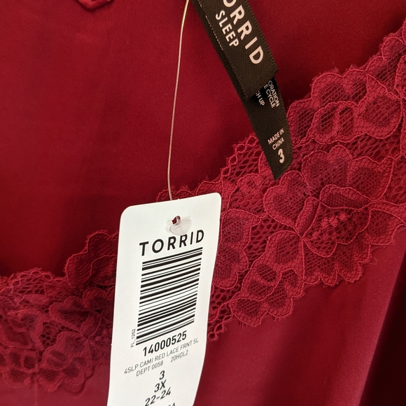 DREAM SATIN LACE TRIM SLEEVELESS SLEEP CAMI Sz. 3x (22W-24W) - Picture 4 of 6